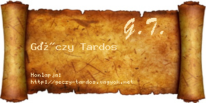 Géczy Tardos névjegykártya